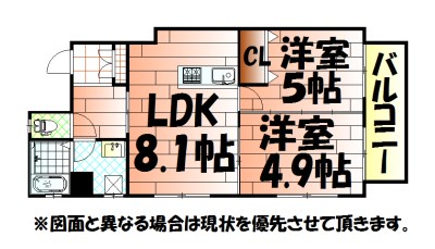 間取り：新婚さんにもピッタリ。
