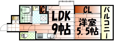 間取り：1LDKタイプです。