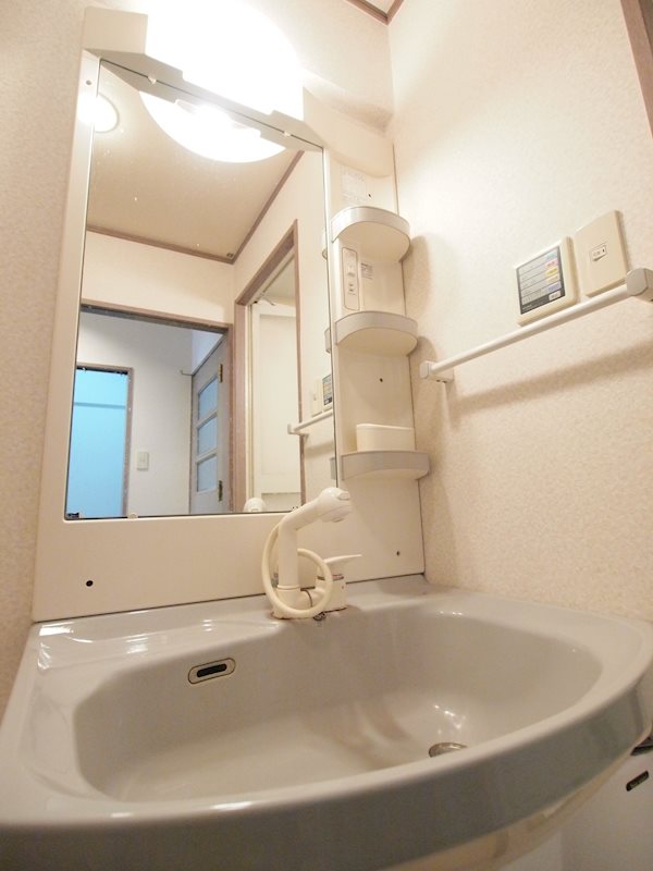 洗面所：シャンプードレッサー。室内に洗濯機置けます。