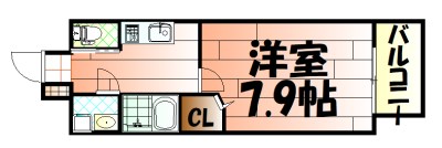 間取り：1Ｋの間取りです。